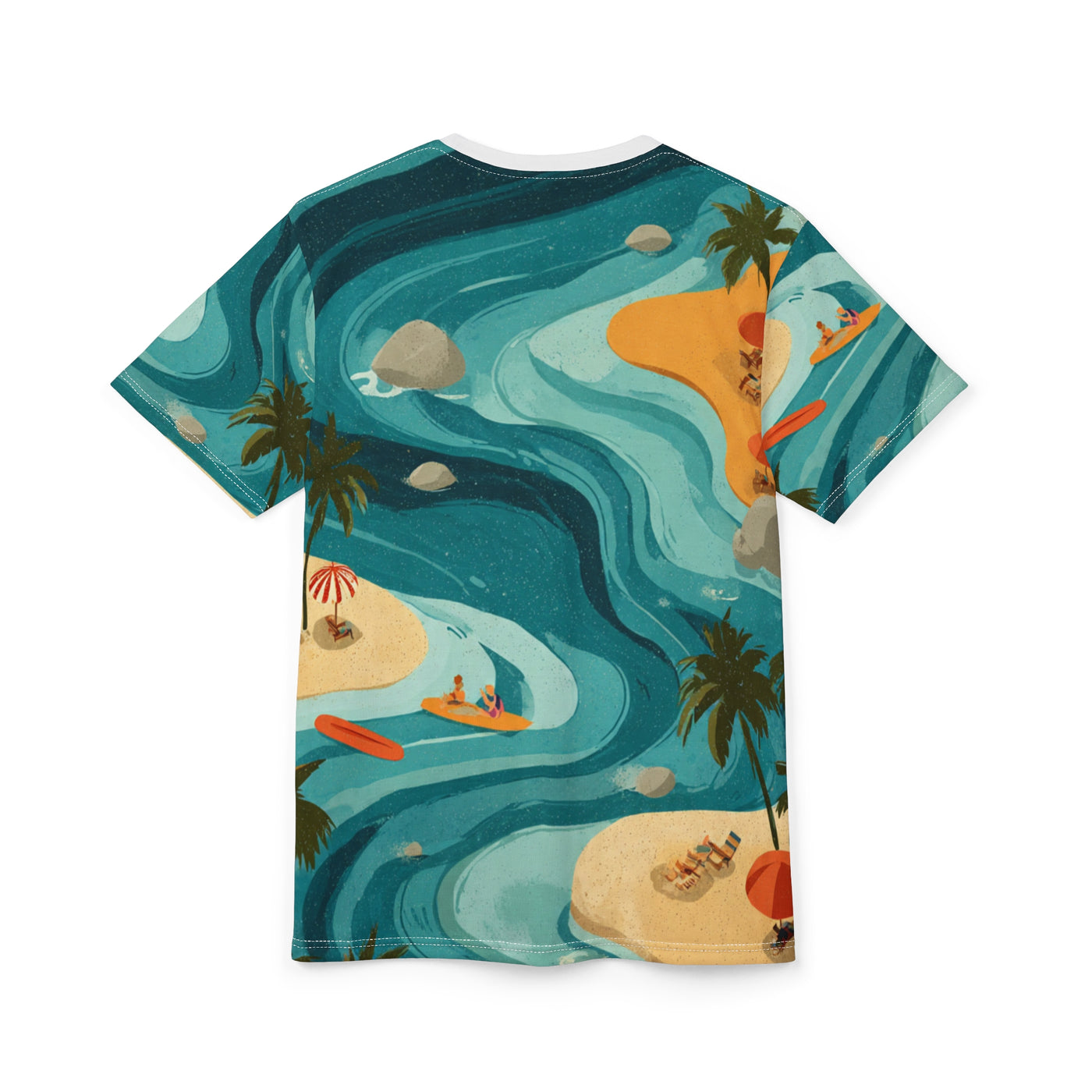 Tropical Beach Waves All-Over Print Tee