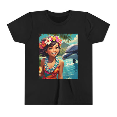 Hawaiian Youth Tee, Summer T-Shirt, Tropical Kids Shirt, Beachwear, Luau Outfit, Vacation Apparel