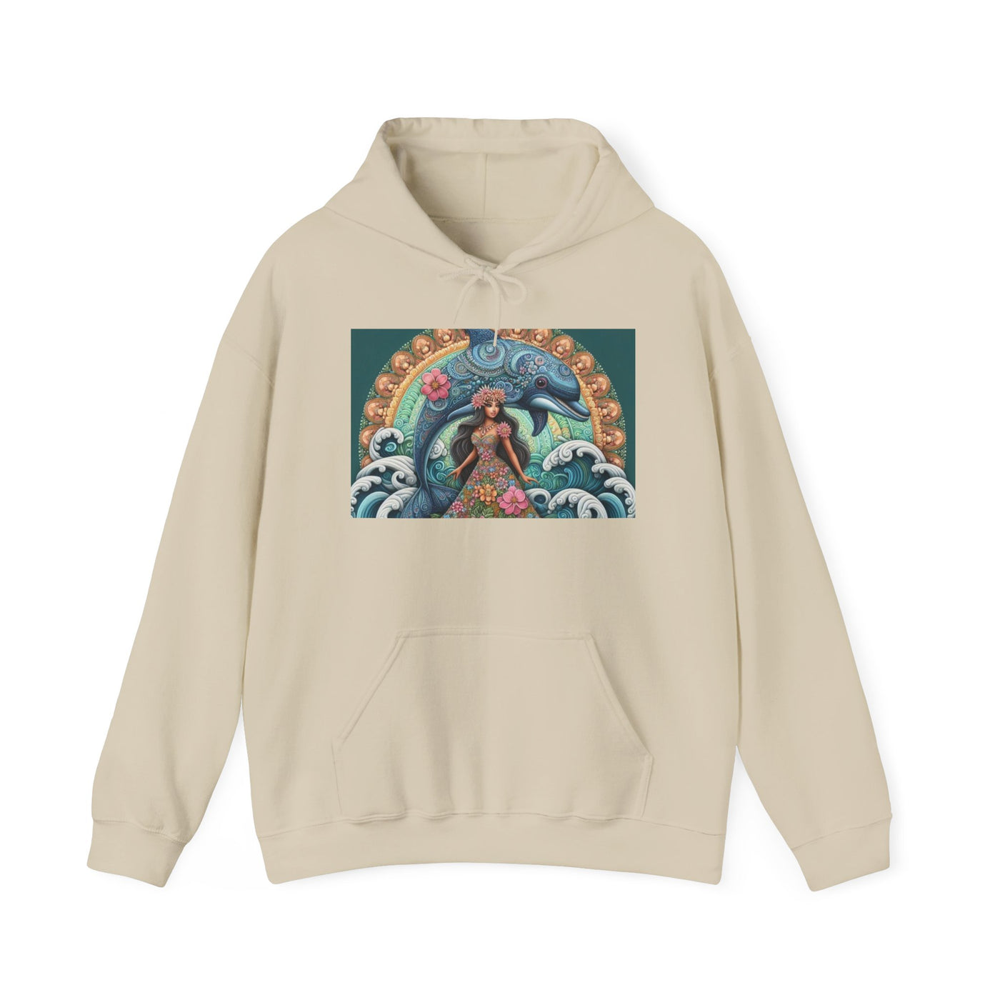 Artistic Mermaid Hooded Sweatshirt | Cozy Sweatshirt, Gift for Sea Lovers, Unique Hoodie, Ocean Art Apparel, Beachwear