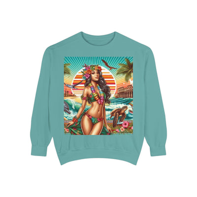 Tropical Vibe Sweatshirt - Beachy Casual Wear, Summer Outfits, Holiday Gift, Beach Lover Apparel, Colorful Graphic Design