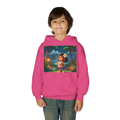 Children's Adventure Hoodie featuring Enchanted Island Scene, Cozy Sweatshirt for Kids, Perfect for Play, Gifts, and Camping