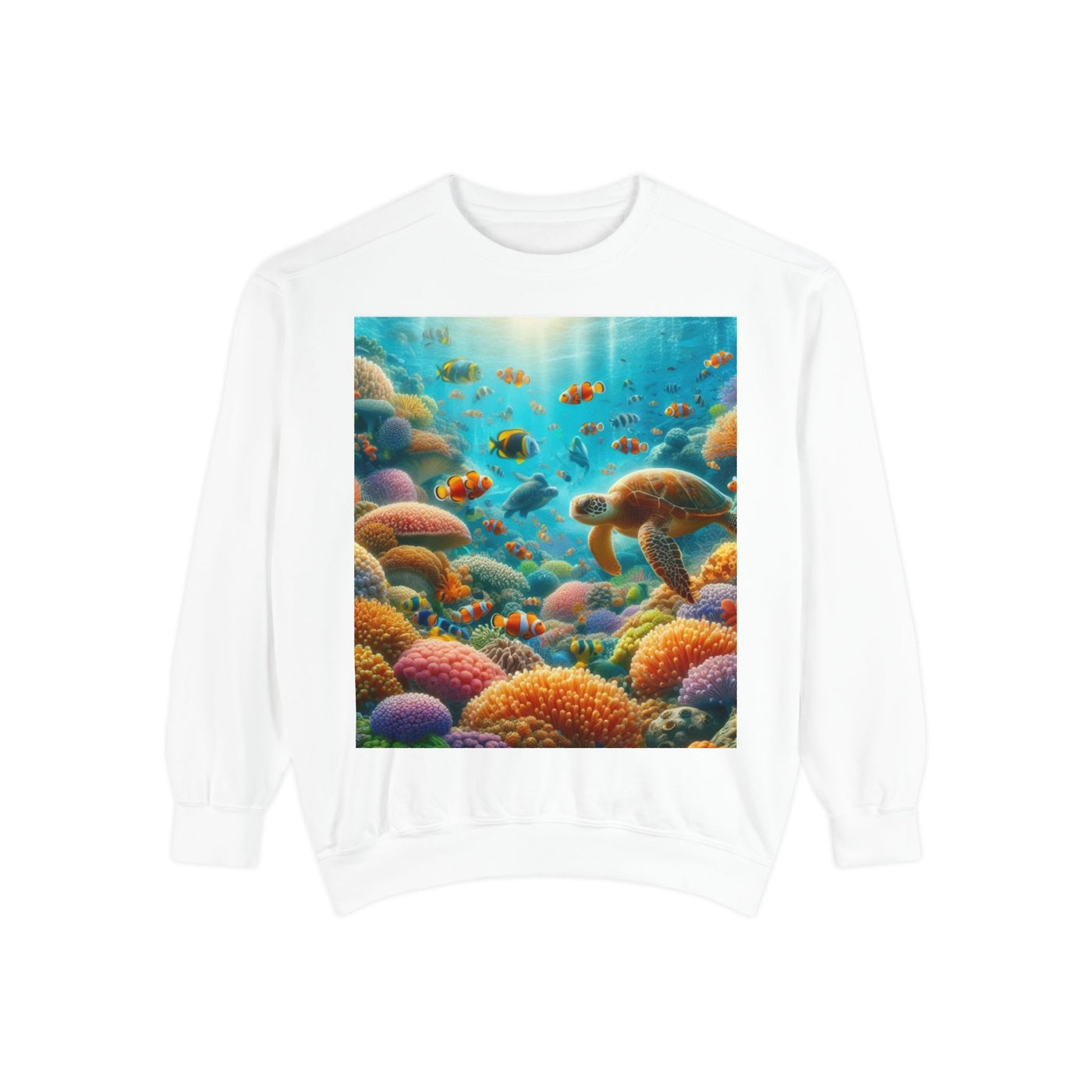 Coral Reef Adventure Sweatshirt | Eco-Friendly Style, Coastal Vibes, Perfect Gift for Ocean Lovers, Summer Apparel, Unique Beachwear