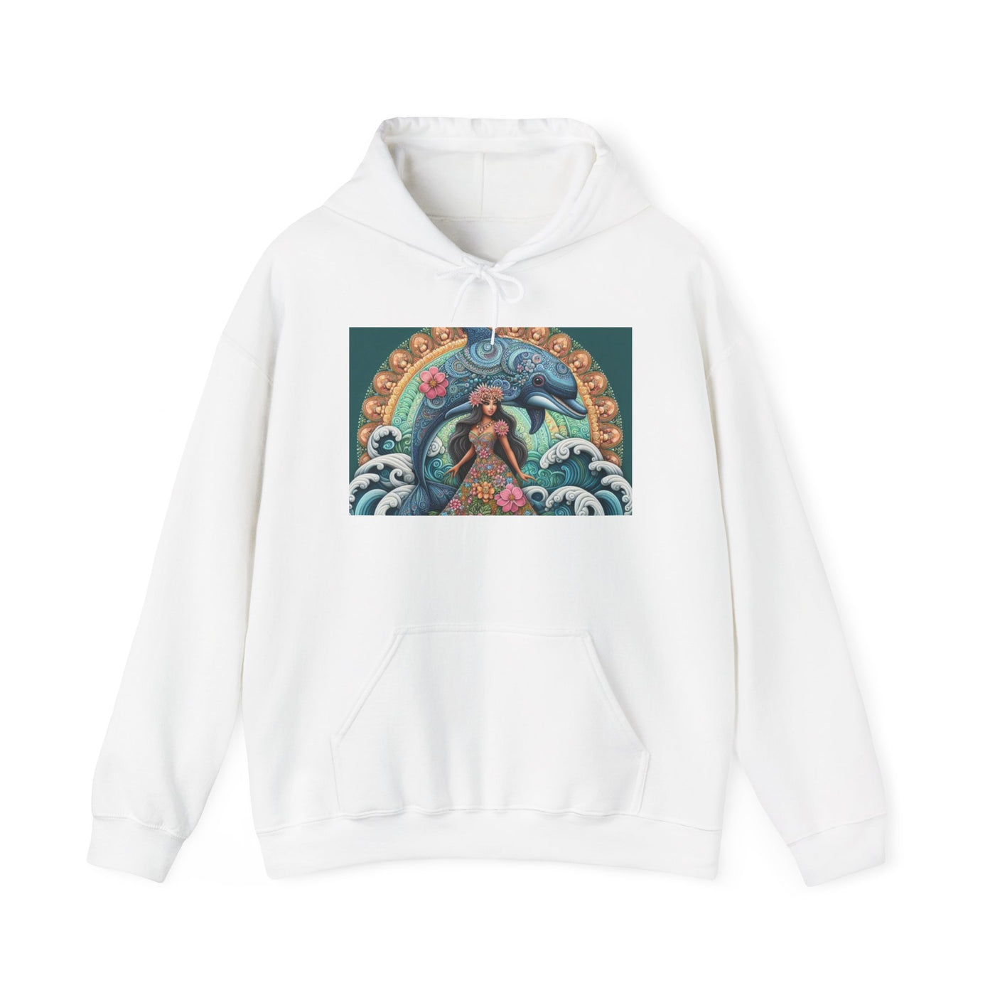 Artistic Mermaid Hooded Sweatshirt | Cozy Sweatshirt, Gift for Sea Lovers, Unique Hoodie, Ocean Art Apparel, Beachwear