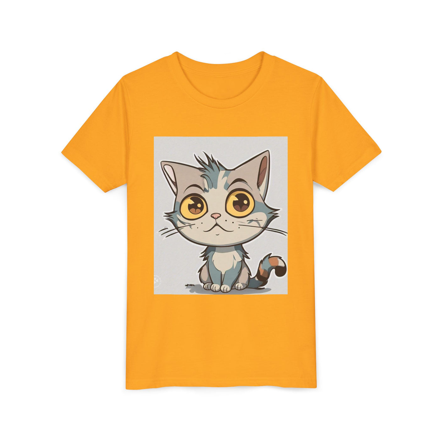 Cute Cartoon Cat Youth Tee, Kids T-Shirt, Cat Lover Gift, Fun Graphic Tee, Birthday Present, Animal Shirt