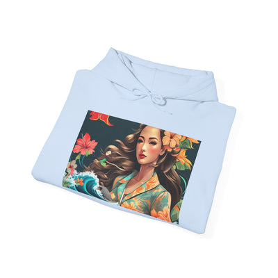 Tropical Floral Hoodie, Cozy Sweatshirt, Beach Vibe Apparel, Boho Style Outerwear, Perfect Gift for Nature Lovers