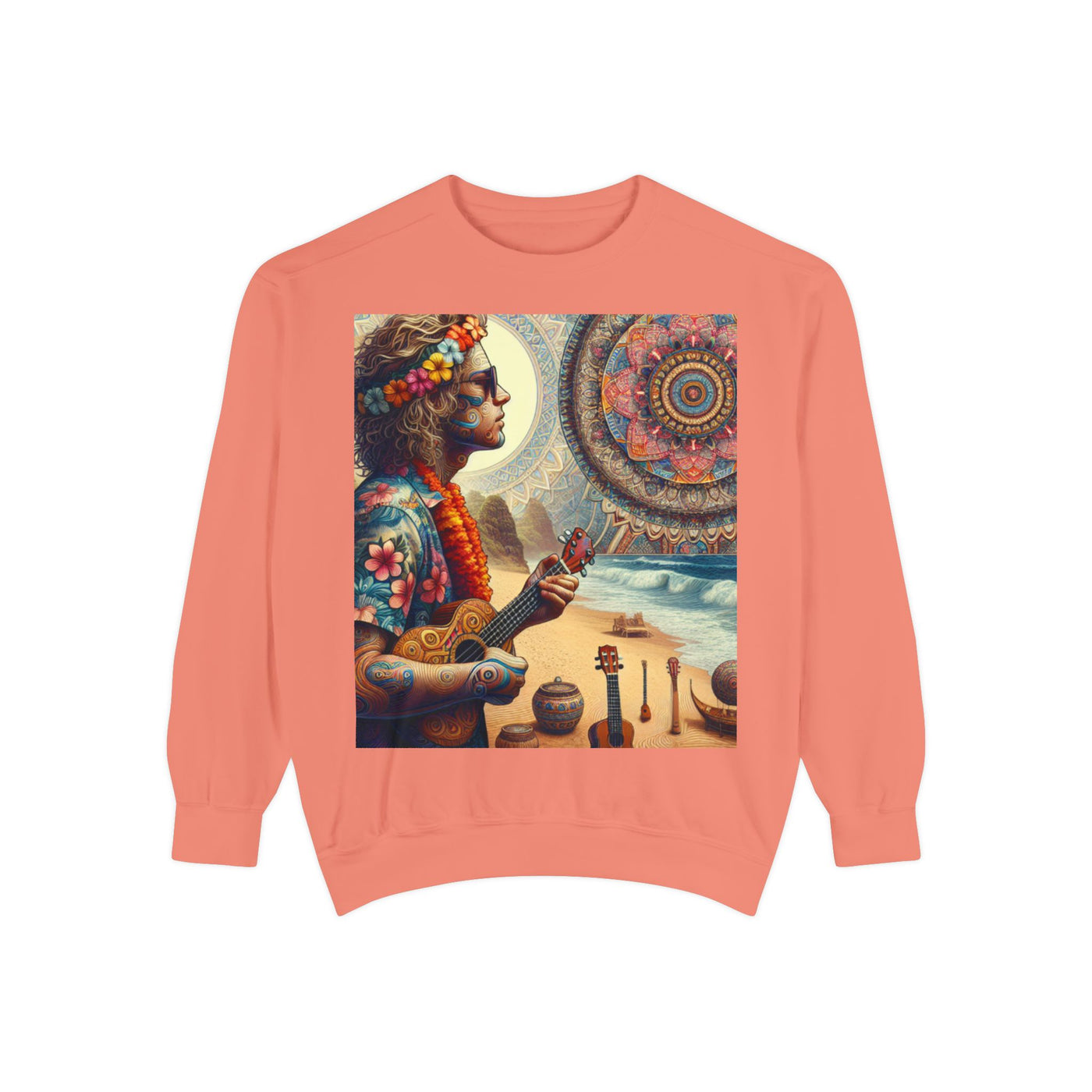 Bohemian Spirit Sweatshirt - Vibrant Garment-Dyed Hoodie, Casual Wear, Festival Style, Gift for Yogis, Artsy Vibes