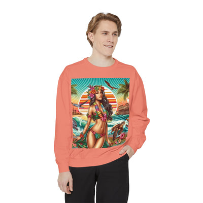 Tropical Vibe Sweatshirt - Beachy Casual Wear, Summer Outfits, Holiday Gift, Beach Lover Apparel, Colorful Graphic Design