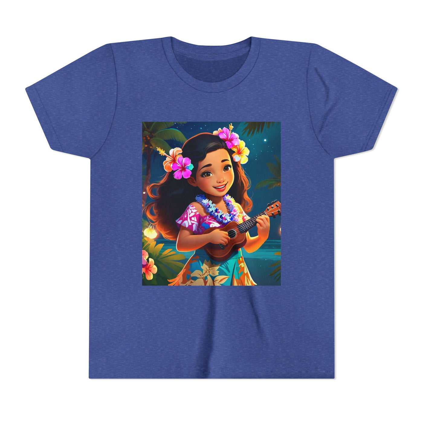 Hawaiian Melody Youth Tee, Tropical Short Sleeve Shirt, Fun Summer Kids Top, Vacation Outfit, Luau Party Wear