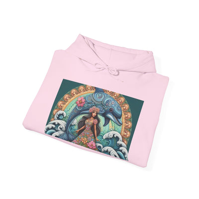 Artistic Mermaid Hooded Sweatshirt | Cozy Sweatshirt, Gift for Sea Lovers, Unique Hoodie, Ocean Art Apparel, Beachwear