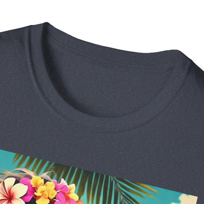 Tropical Dolphin Graphic Tee | Relaxed Vibe, Vacation Wear, Beach Party, Gift for Nature Lovers, Summer Fun