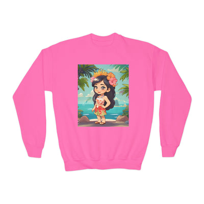 Hawaiian Hula Girl Youth Crewneck Sweatshirt