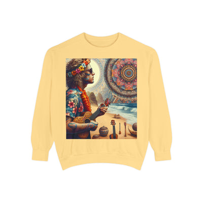 Bohemian Spirit Sweatshirt - Vibrant Garment-Dyed Hoodie, Casual Wear, Festival Style, Gift for Yogis, Artsy Vibes