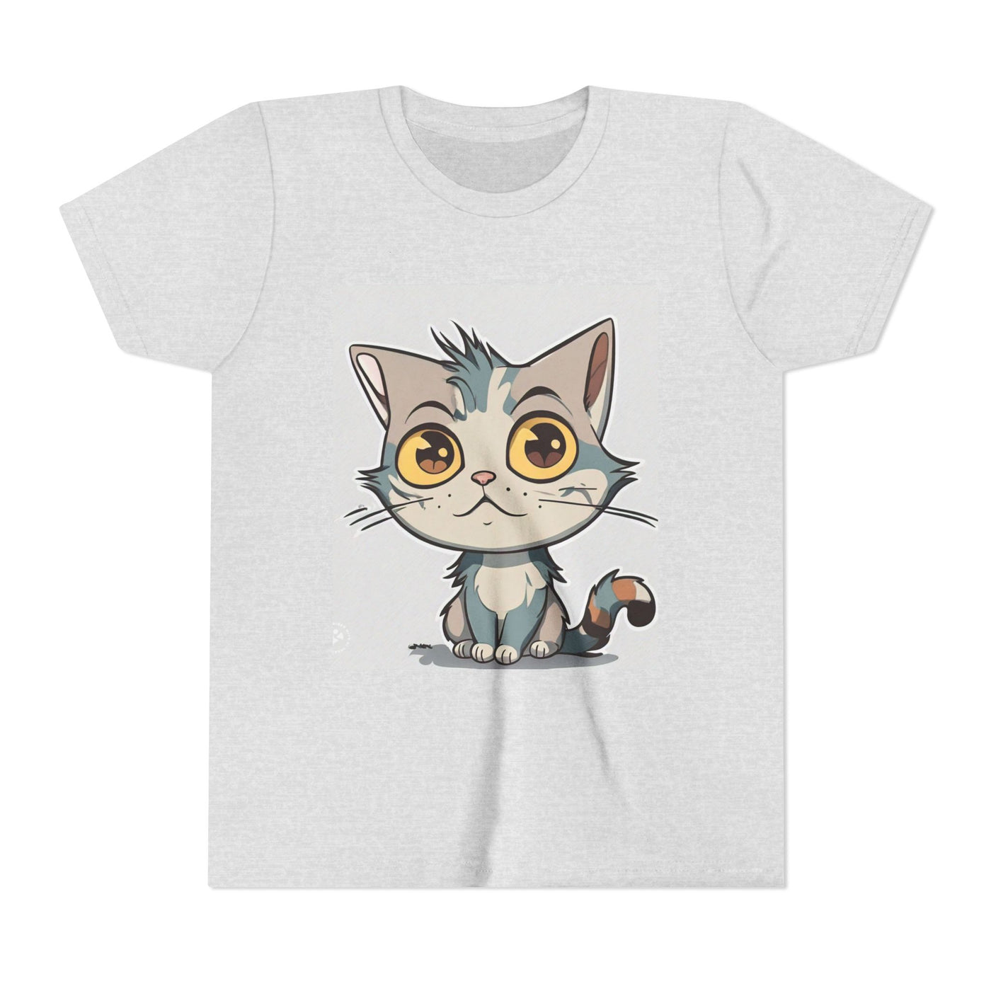 Cute Cartoon Cat Youth Tee, Kids T-Shirt, Cat Lover Gift, Fun Graphic Tee, Birthday Present, Animal Shirt