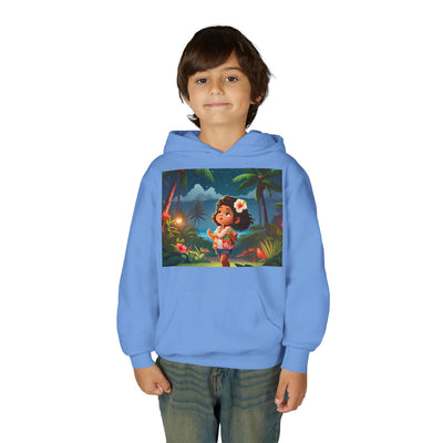 Children's Adventure Hoodie featuring Enchanted Island Scene, Cozy Sweatshirt for Kids, Perfect for Play, Gifts, and Camping