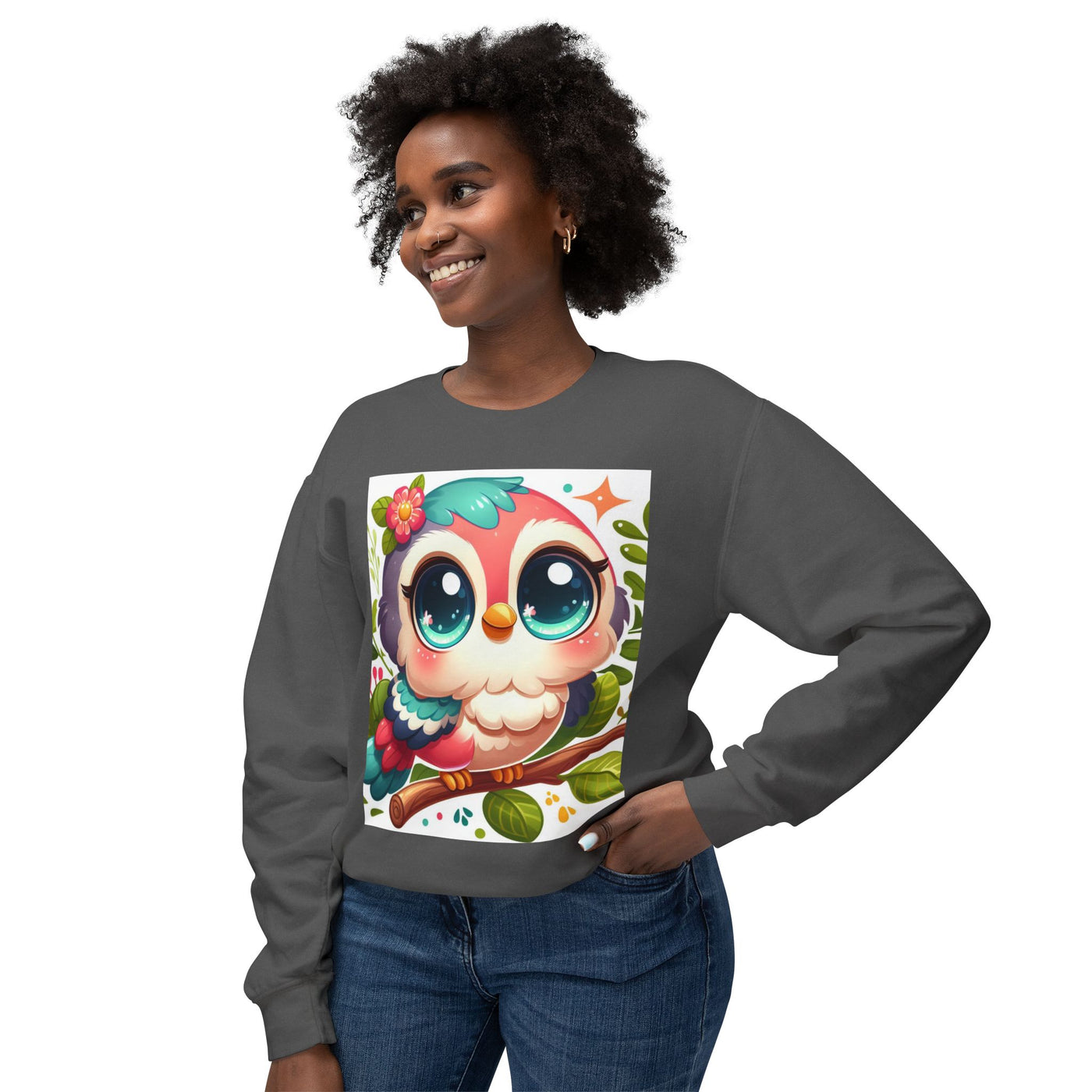 Cute Owl Graphic Sweatshirt, Cozy Crewneck, Gift for Animal Lovers, Casual Wear, Ideal for Fall, Nature Lover Gift