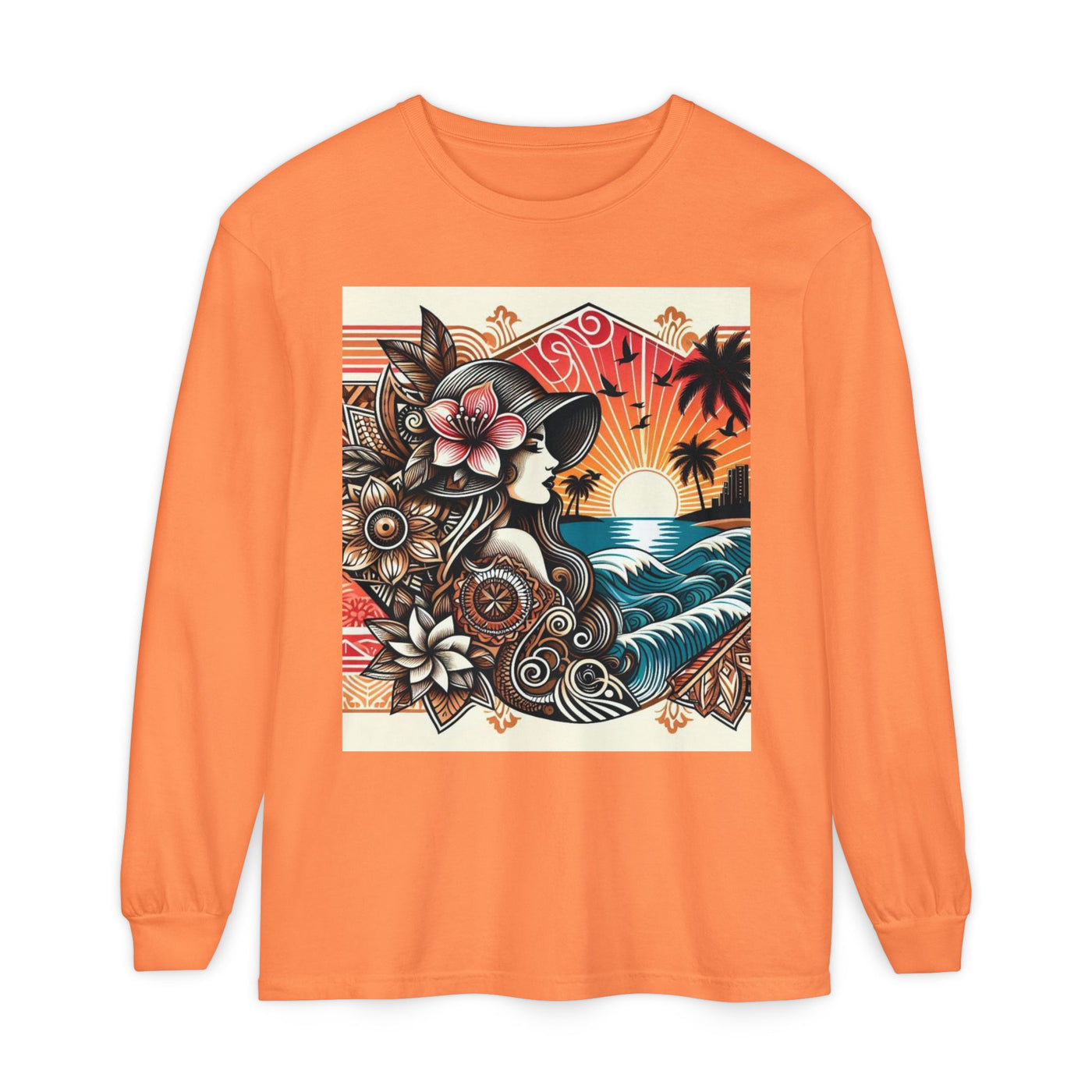 Hawaiian Sunset Floral Long Sleeve Tee