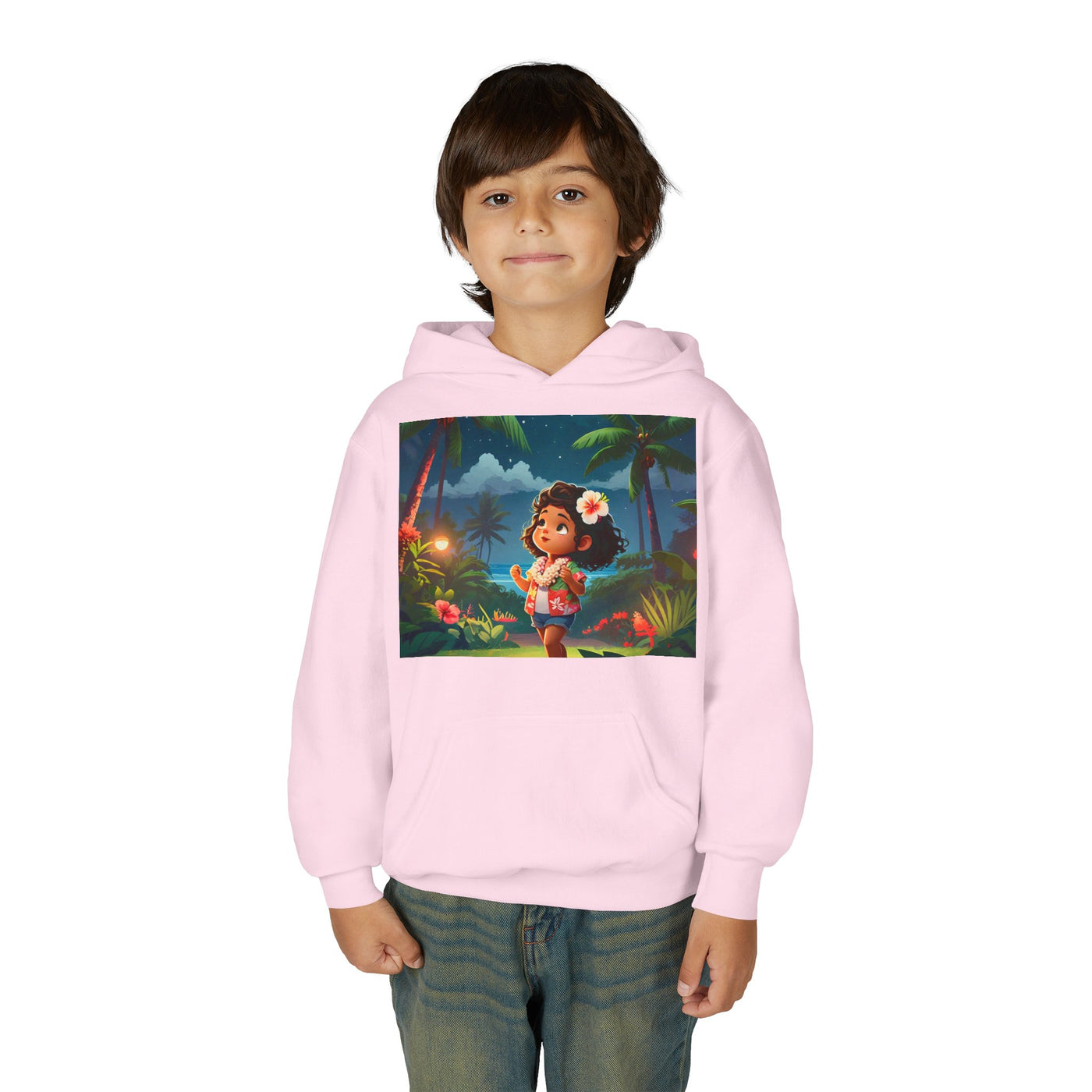 Children's Adventure Hoodie featuring Enchanted Island Scene, Cozy Sweatshirt for Kids, Perfect for Play, Gifts, and Camping