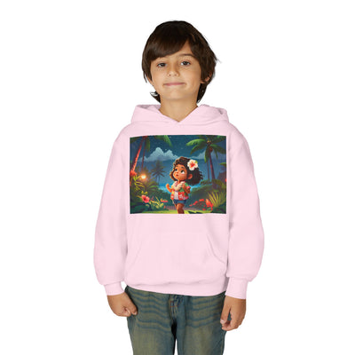 Children's Adventure Hoodie featuring Enchanted Island Scene, Cozy Sweatshirt for Kids, Perfect for Play, Gifts, and Camping
