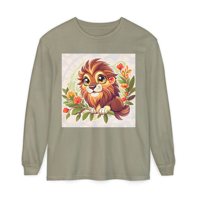 Adorable Lion Graphic Long Sleeve T-Shirt, Animal Lover Tee, Cute Gift for Kids & Toddlers, Birthday & Holiday Apparel, Nature Theme