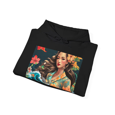 Tropical Floral Hoodie, Cozy Sweatshirt, Beach Vibe Apparel, Boho Style Outerwear, Perfect Gift for Nature Lovers