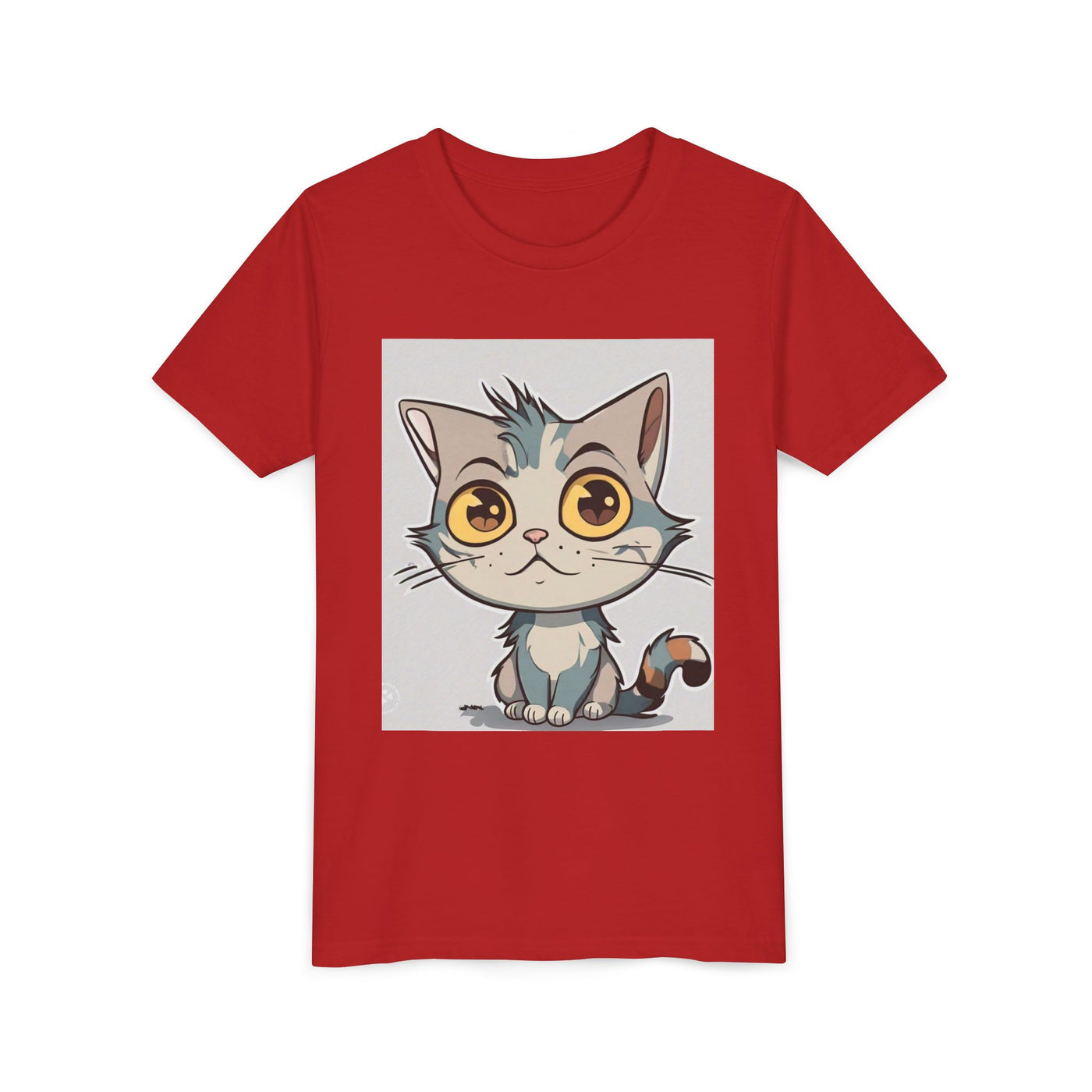 Cute Cartoon Cat Youth Tee, Kids T-Shirt, Cat Lover Gift, Fun Graphic Tee, Birthday Present, Animal Shirt