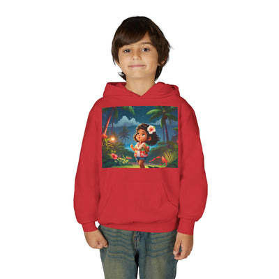 Children's Adventure Hoodie featuring Enchanted Island Scene, Cozy Sweatshirt for Kids, Perfect for Play, Gifts, and Camping