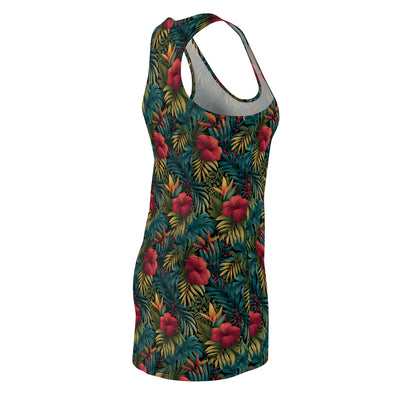 Tropical Hibiscus Racerback Dress — Floral All-Over Print Sundress