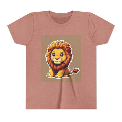 Cute Lion Youth Short Sleeve Tee, Kids Animal T-Shirt, Birthday Gift, Kids Apparel, Zoo Theme Shirt, Playful Lion Print