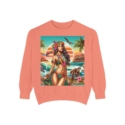 Tropical Vibe Sweatshirt - Beachy Casual Wear, Summer Outfits, Holiday Gift, Beach Lover Apparel, Colorful Graphic Design