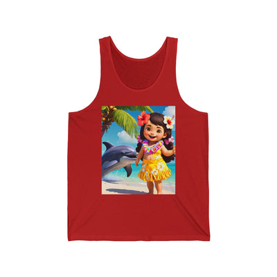 Tropical Kid's Jersey Tank, Summer Beachwear, Luau Party Attire, Fun Vacation Outfit, Kid's Hawaiian Shirt, Cute Graphic Tee