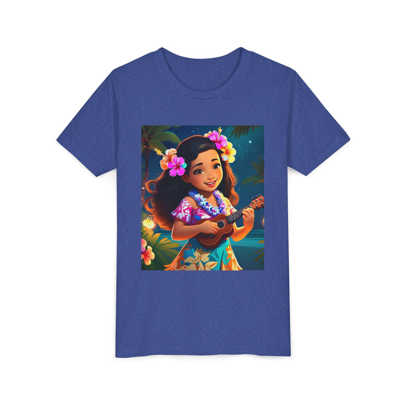 Hawaiian Melody Youth Tee, Tropical Short Sleeve Shirt, Fun Summer Kids Top, Vacation Outfit, Luau Party Wear