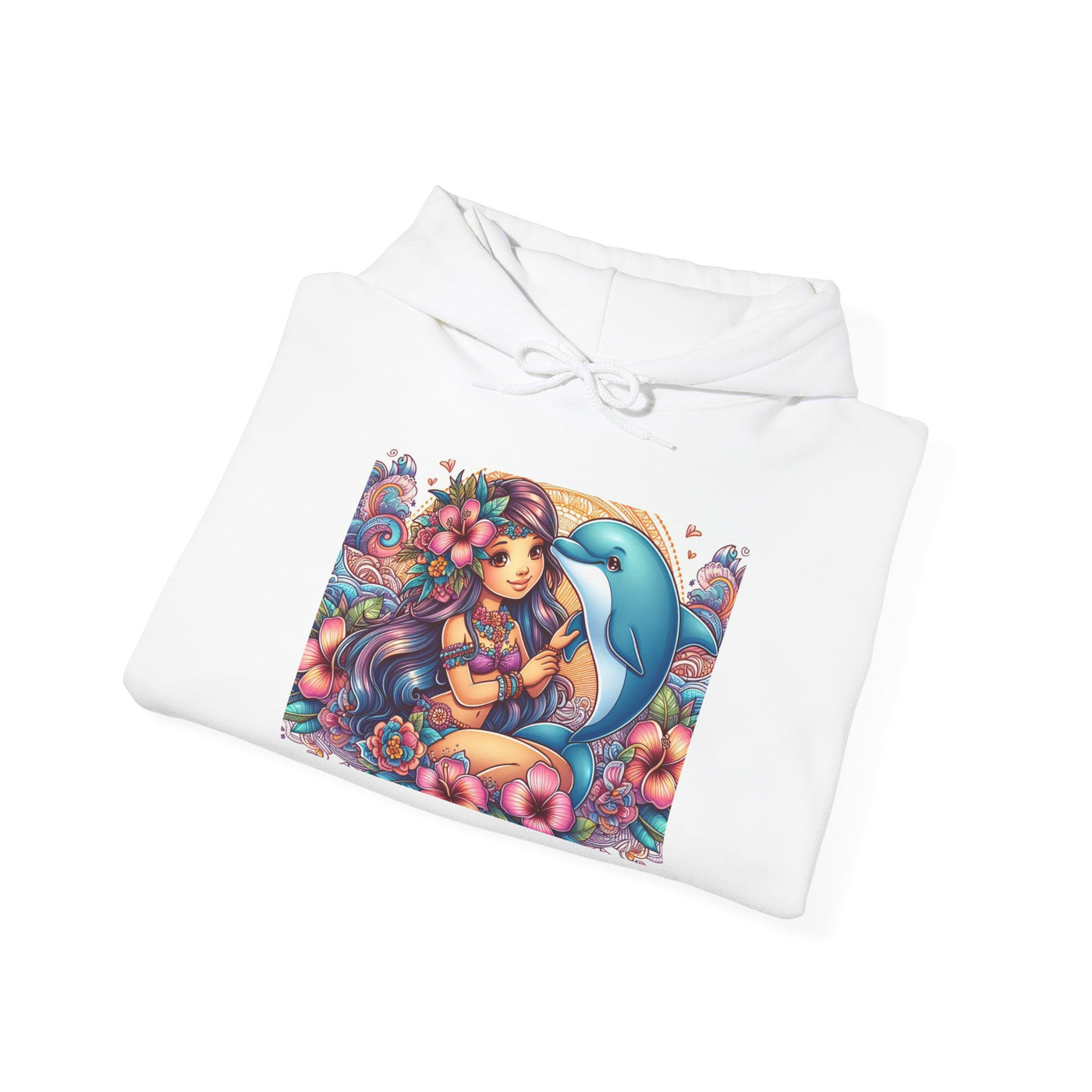 Colorful Mermaid Art Sweatshirt, Cozy Hoodie, Gift for Art Lovers, Unique Lounge Wear, Ocean-Inspired Apparel, Vibrant Graphic Hoodie