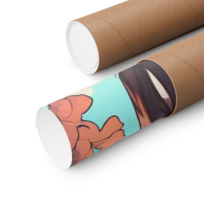 Tropical Girl Poster — Cute Hawaiian Beach Matte Horizontal Print