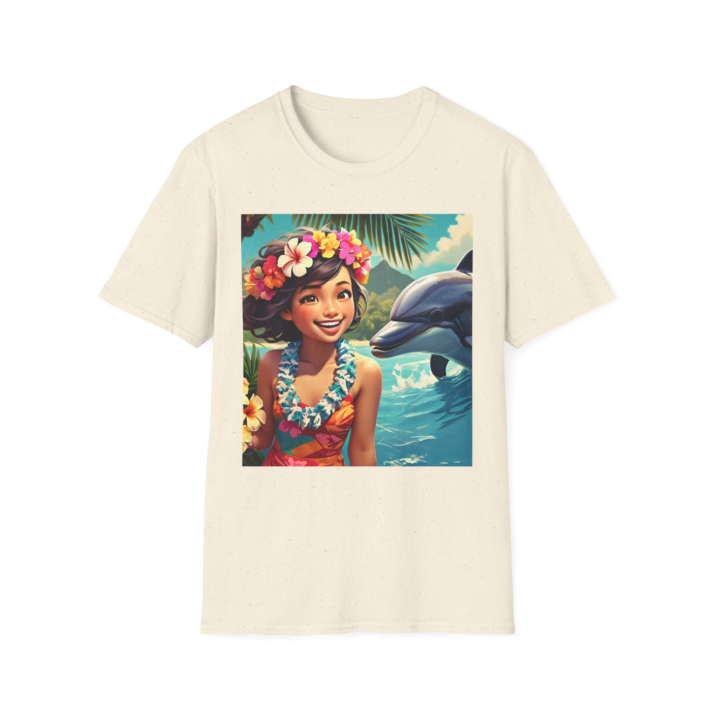 Tropical Dolphin Graphic Tee | Relaxed Vibe, Vacation Wear, Beach Party, Gift for Nature Lovers, Summer Fun