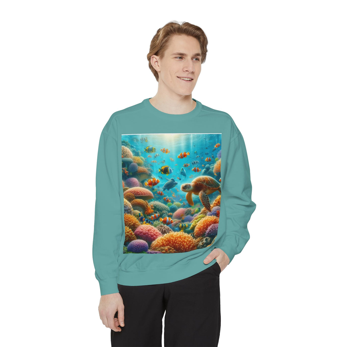 Coral Reef Adventure Sweatshirt | Eco-Friendly Style, Coastal Vibes, Perfect Gift for Ocean Lovers, Summer Apparel, Unique Beachwear