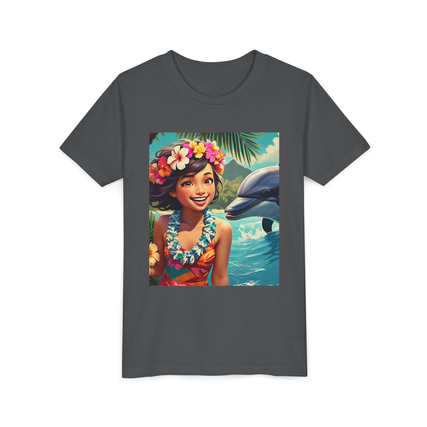 Hawaiian Youth Tee, Summer T-Shirt, Tropical Kids Shirt, Beachwear, Luau Outfit, Vacation Apparel