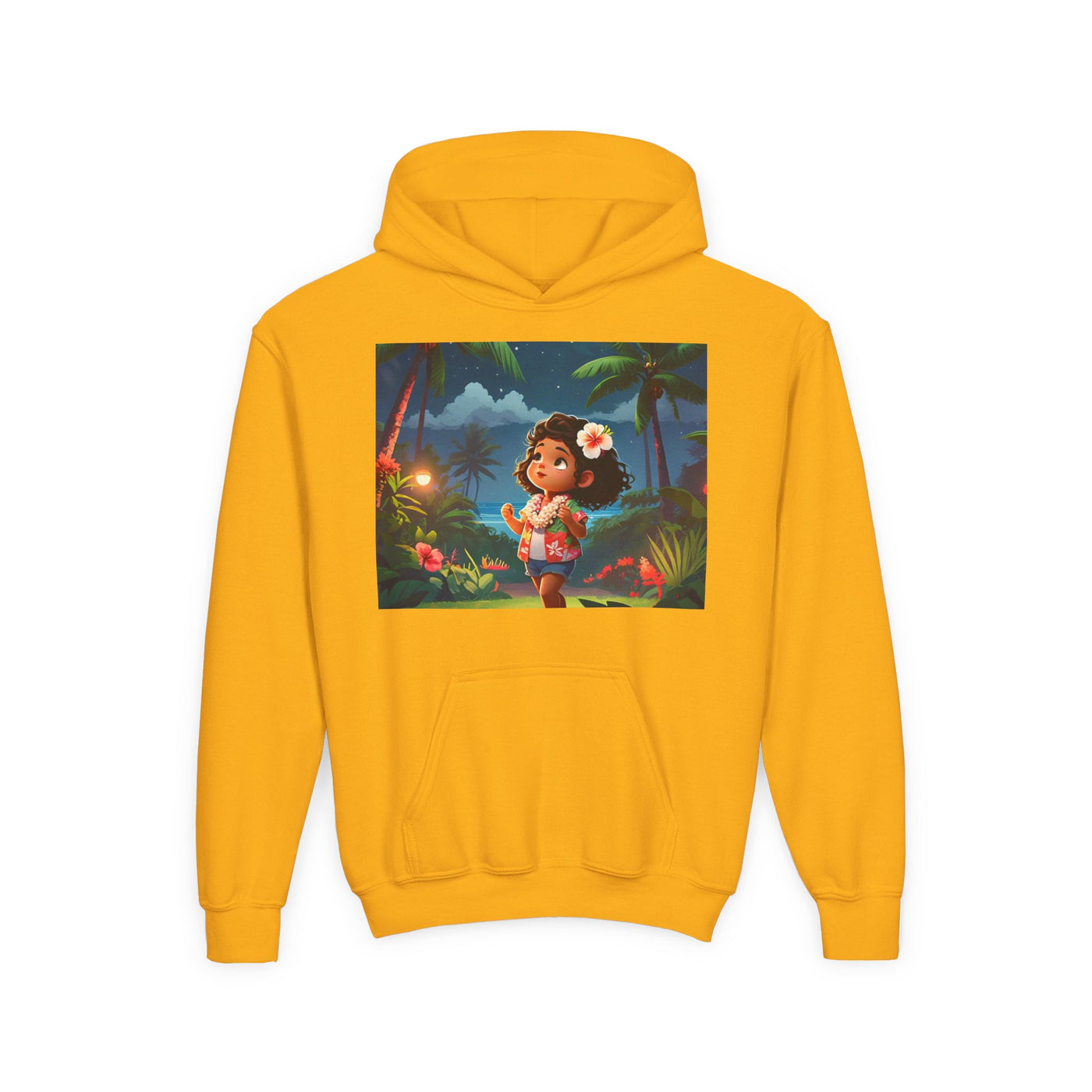 Children's Adventure Hoodie featuring Enchanted Island Scene, Cozy Sweatshirt for Kids, Perfect for Play, Gifts, and Camping